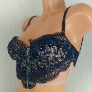 VS VERY SEXY Lace up Long Line Lined Bra # 1977